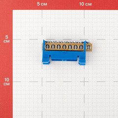 Шина нулевая изолятор Стойка на DIN-рейку EKF PROxima 6х9 мм 8 отверстий синяя (sn0-63-8-sb-r) - фото 3