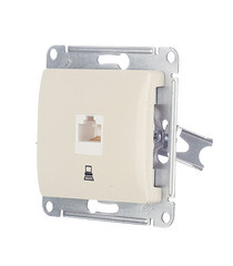Розетка компьютерная Systeme Electric Glossa встраиваемая бежевая RJ45 (GSL000281K) - фото 2