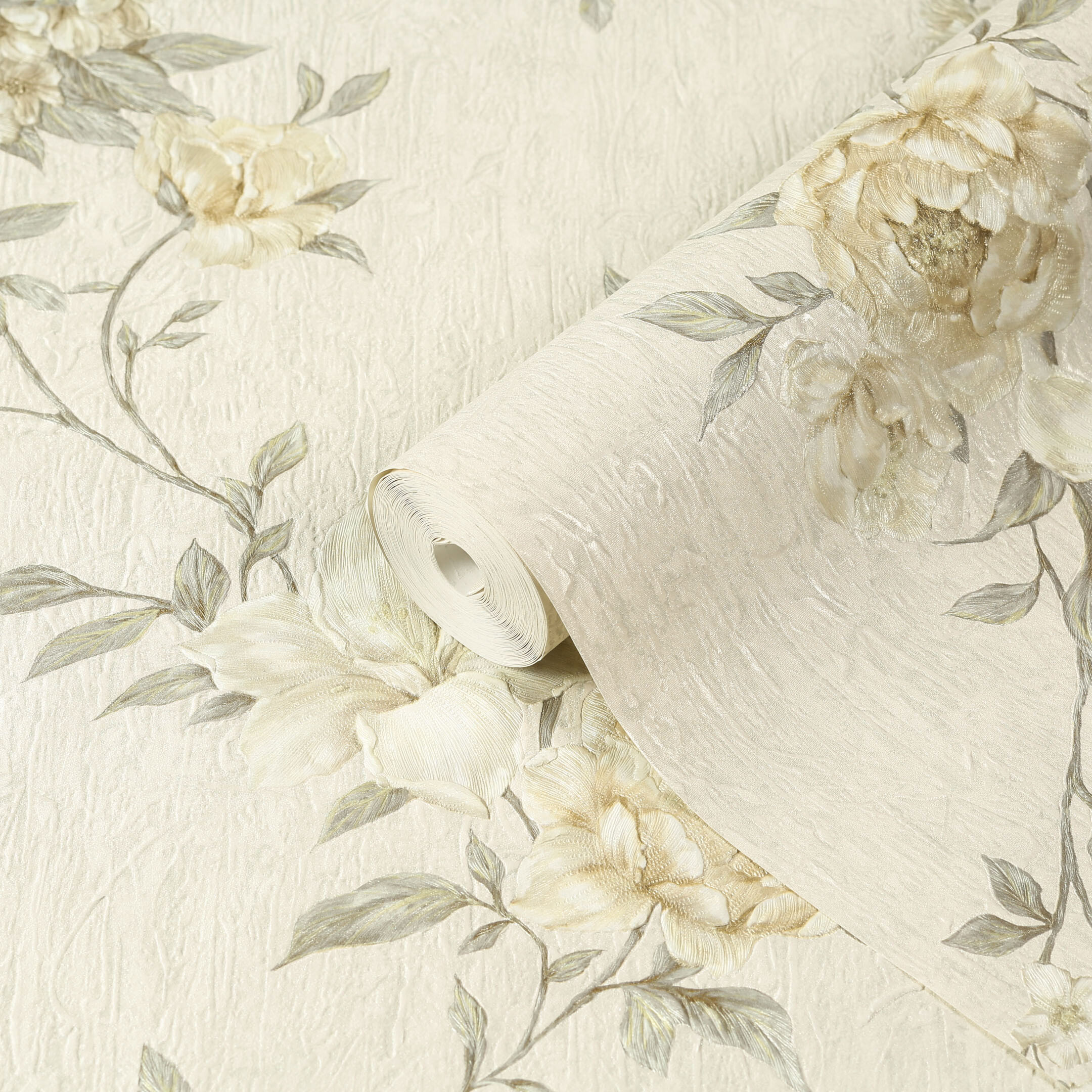 Изображение товара Обои компакт-винил на бумажной основе Elysium Карина 0,53х10,05 м бежевый цветочный рисунок