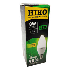 Лампа светодиодная HIKO 8 Вт E14 свеча 3000K (HK3714-38)
