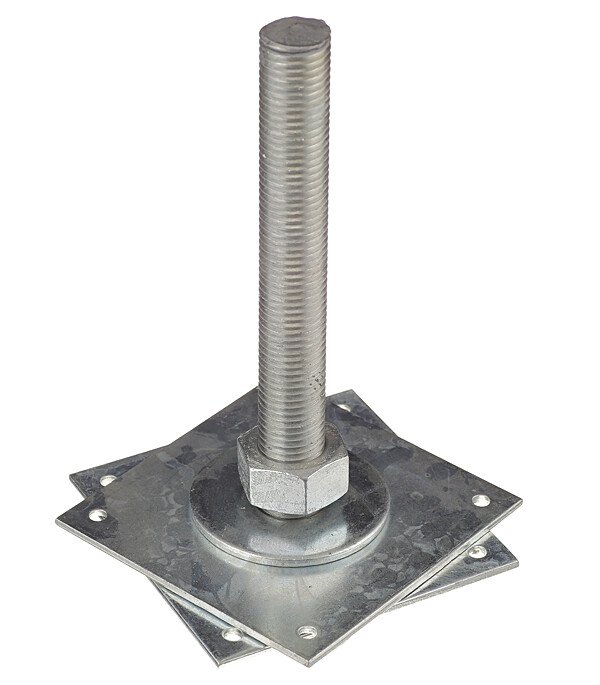 Изображение товара Анкер регулируемый оцинкованный М30 h200 150х150х4 мм для деревянных конструкций