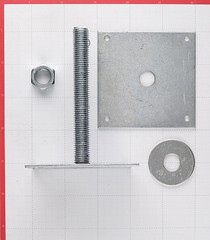 Анкер регулировочный оцинкованный М24 h200 150х150х4 мм - фото 2