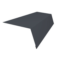 Планка карнизная для гибкой черепицы Grand Line 100х60-65 мм 2 м графитовый серый RAL 7024