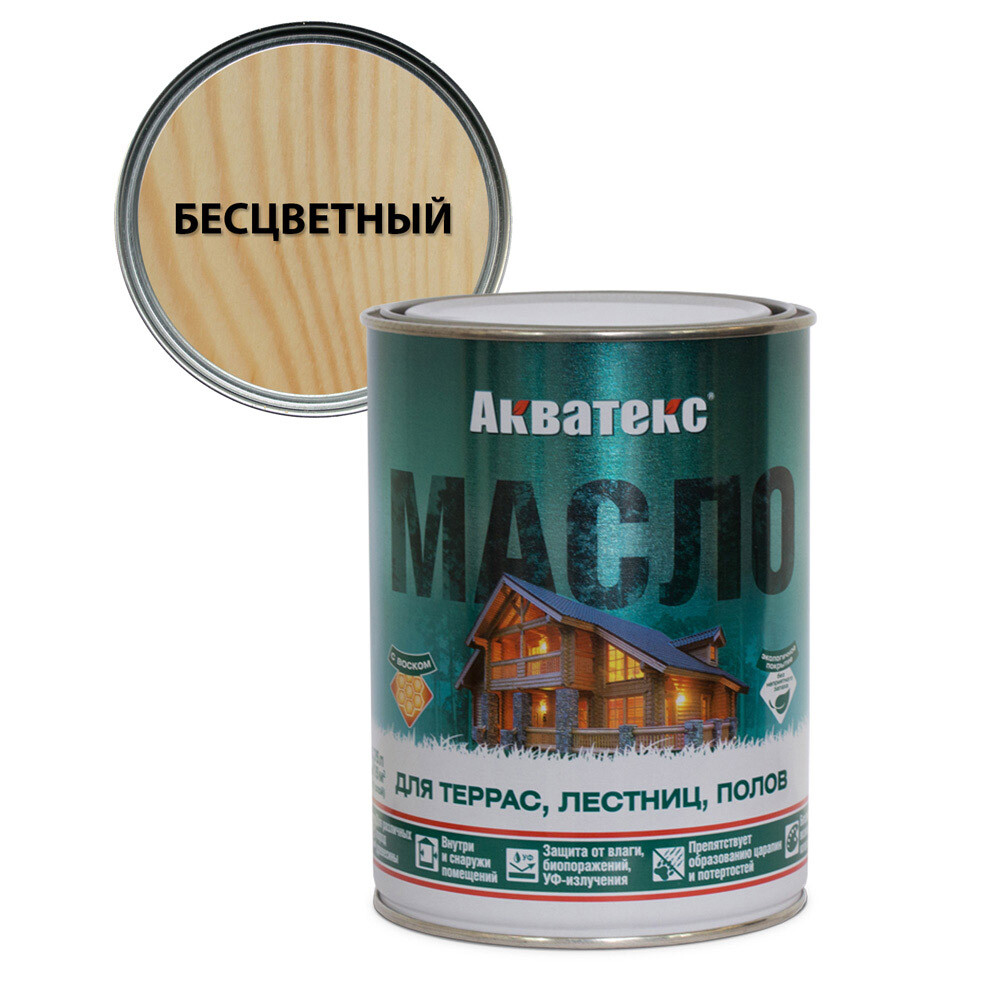 Изображение товара Масло Акватекс для террас бесцветное 0,75 л