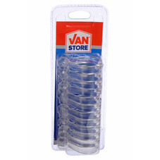Набор колец для штор в ванную VANSTORE 680-00 12 шт. прозрачные блистер
