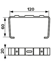 Держатель пластиковый для плоских воздуховодов 60х120 мм - фото 2