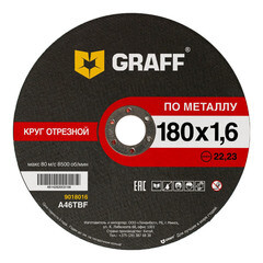 Круг отрезной по металлу Graff 180x1,6x22,23 мм 9018016
