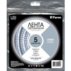Лента светодиодная 60 SMD 5050 Feron LS606 (27644) 6500К 14,4 Вт 12 В IP20 5 м