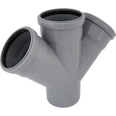 Крестовина Флекстрон d110х110х110 мм 45° пластиковая одноплоскостная для внутренней канализации