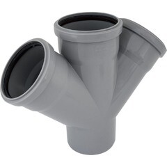 Крестовина Флекстрон d110х110х110 мм 45° пластиковая одноплоскостная для внутренней канализации