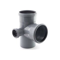 Крестовина Ремоколор d110х110х50 мм 90° пластиковая двухплоскостная левая для внутренней канализации