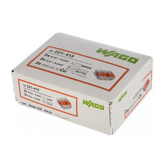 Клемма на 3 провода Wago 221-413 0,2-4 кв.мм с рычажками без пасты (50 шт.) (ЦБ-00015765/808442) - фото 2