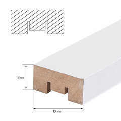 Декоративная рейка МДФ 35х16х2700 мм белая Стильный Дом - фото 3