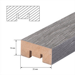 Декоративная рейка МДФ 35х16х2700 мм дуб серый Стильный Дом - фото 2