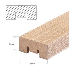 Декоративная рейка МДФ 35х16х2700 мм дуб сонома Стильный Дом - фото 6