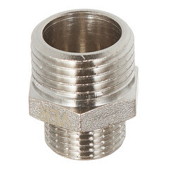 Ниппель переходной 1/2 НР(ш) х 3/8 НР(ш) латунный - фото 1