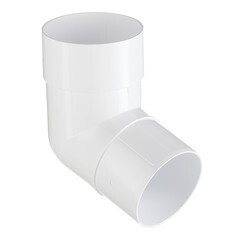 Колено трубы Технониколь пластиковое d82 мм 108° белое RAL 9003 - фото 1