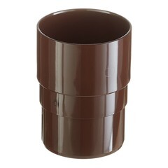 Муфта водосточной трубы Технониколь пластиковая d82 мм коричневая RAL 8017 - фото 1