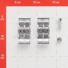 Соединитель двойной параллельный для двух труб к системе Joker d25 мм хром - фото 2