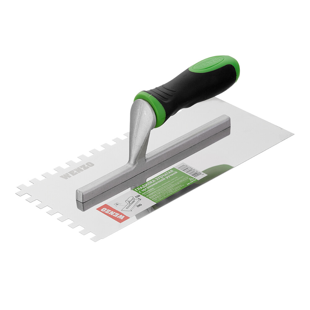 Изображение товара Гладилка Wenzo Гладилка зубчатая 280х130 мм 8 мм Изображение товара Гладилка Wenzo Гладилка зубчатая 280х130 мм 8 мм