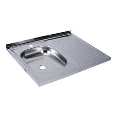 Мойка для кухни Ukinox Nord 80х60х13 см накладная с крылом сталь (Nr 800х600 0,4 L) - фото 1