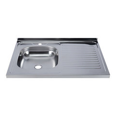 Мойка для кухни Ukinox Nord 80х60х13 см накладная с крылом сталь (Nr 800х600 0,4 L) - фото 2