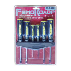 Набор отверток Ultra SL3х75 SL5х100 SL6х100 мм PH0х75 мм PH1х100 мм PH2х100 мм 6 предметов