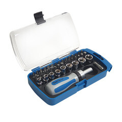 Отвертка реверсивная с набором бит и торцевыми головками 41 предмет