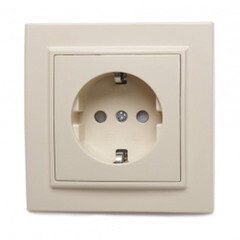 Розетка встраиваемая Эрна 1-местная с заземлением PST16-9010-02 слоновая кость 39236