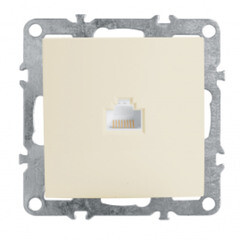 Розетка встраиваемая Эрна компьютерная RJ45 1-местная механизм PST00-9107-02 слоновая кость 39325