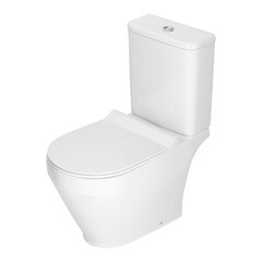 Унитаз-компакт Keramin Бари безободковый с горизонтальным выпуском с сиденьем дюропласт микролифт белый (00-003175) - фото 1