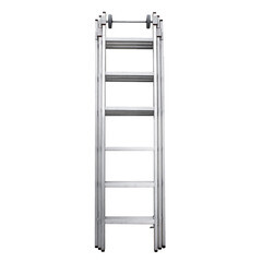 Лестница алюминиевая раздвижная трехсекционная 6 ступеней Новая высота профессиональная - фото 4