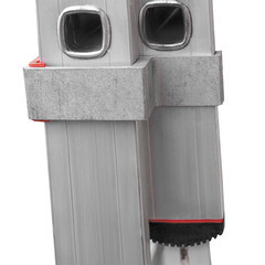 Лестница алюминиевая раздвижная трехсекционная 6 ступеней Новая высота профессиональная - фото 3