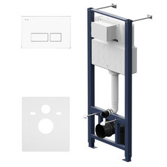 Изображение товара Инсталляция AM.PM Pro S для подвесного унитаза с кнопкой белой со звукоизоляцией (I012704.7001)