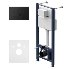 Изображение товара Инсталляция AM.PM Pro L для подвесного унитаза с кнопкой черной со звукоизоляцией (I012704.9038)