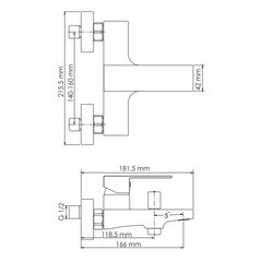 Смеситель для ванны WasserKraft Abens черный однорычажный с коротким изливом с лейкой (2001) - фото 4