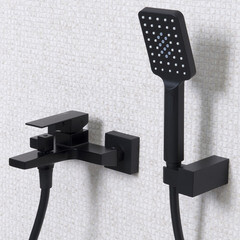 Смеситель для ванны WasserKraft Abens черный однорычажный с коротким изливом с лейкой (2001) - фото 3