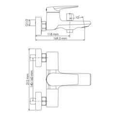 Смеситель для ванны WasserKraft Abens золото однорычажный с коротким изливом с лейкой (5501) - фото 3
