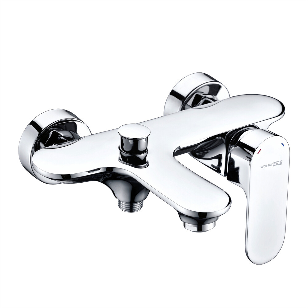 Смеситель для ванны WasserKraft Dinkel хром однорычажный с коротким изливом без лейки (5801)