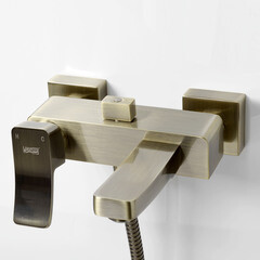 Смеситель для ванны WasserKraft Exter бронза однорычажный с коротким изливом с лейкой (1601) - фото 2