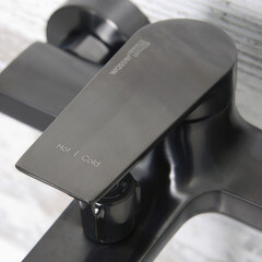 Смеситель для ванны WasserKraft Wiese 8400 графит однорычажный с коротким изливом с лейкой (8401) - фото 2