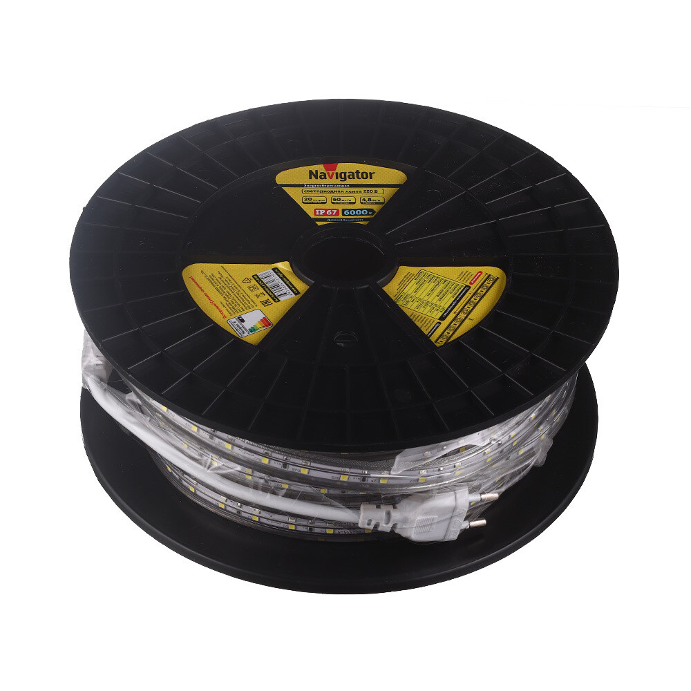 Изображение товара Светодиодная лента SMD 3528 6000K, 20 м, IP67, Navigator