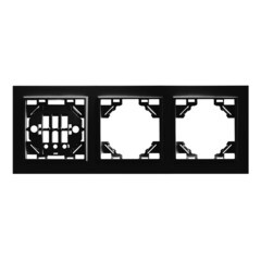 Рамка трехместная горизонтальная Эрна PFR00-9003-03 черный 39484