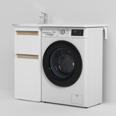 Раковина на стиральную машину AM.PM X-Joy 100х50 см с крылом справа (M85AWPL1001WG) - фото 6