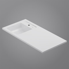 Раковина на стиральную машину AM.PM X-Joy 100х50 см с крылом справа (M85AWPL1001WG) - фото 4