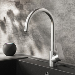 Смеситель для кухни AM.PM Like сатин с высоким изливом с подключением к фильтру однорычажный (F8007711) - фото 7