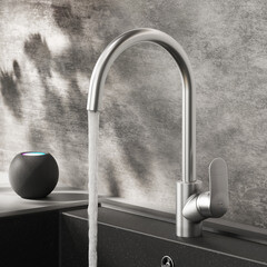 Смеситель для кухни AM.PM Like сатин с высоким изливом с подключением к фильтру однорычажный (F8007711) - фото 2