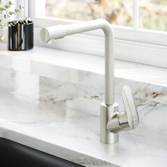 Смеситель для кухни AM.PM Like сатин с высоким изливом с подключением к фильтру однорычажный (F8005711) - фото 2