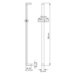 Штанга для душа WasserKraft 570 мм без мыльницы металл/пластик бронза (A048) - фото 3
