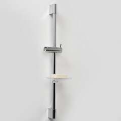 Штанга для душа WasserKraft 665 мм с мыльницей металл/пластик хром (A063) - фото 3